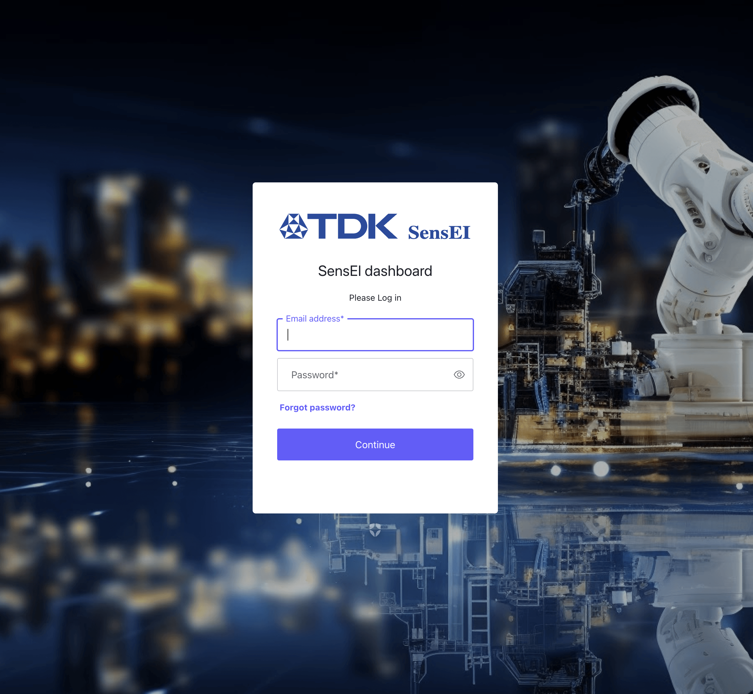 TDK SensEI dashboard &mdash; edge AI for industrial predictive maintenance